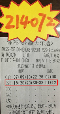 坚持守号终有收获 镇江彩民喜获大乐透奖金21万多照片.jpg