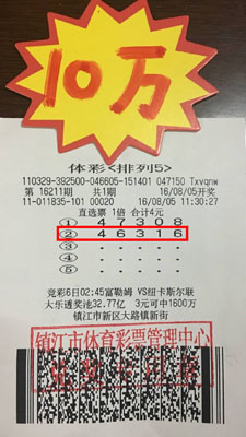 体彩“排列5”送好运 镇江彩民喜获奖金10万元照片.jpg