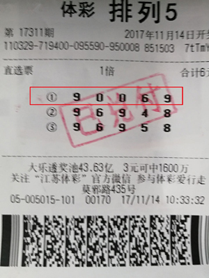 好心态有好收获 苏州彩民中“排列5”10万大奖_副本.jpg