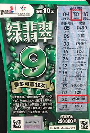 昆山购彩者首次买“绿翡翠” 喜中25万大奖.jpg