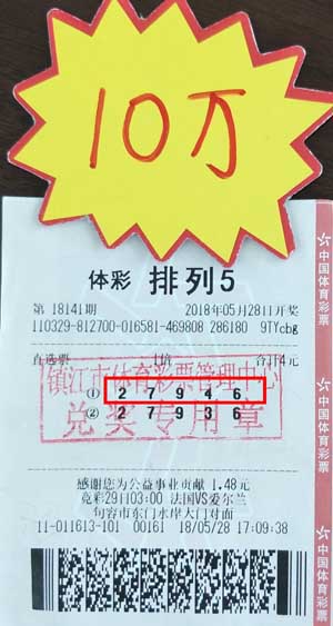镇江购彩者相伴体彩20年 “排列5”送来10万元 照片.jpg