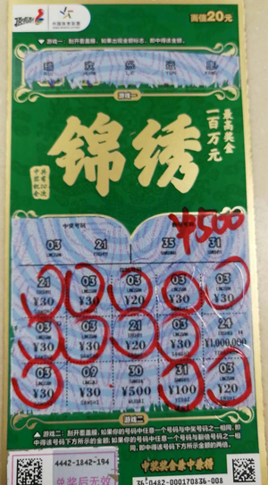 泰兴两小伙结伴购彩 双双获得体彩“锦绣”500元大奖 2 .jpg