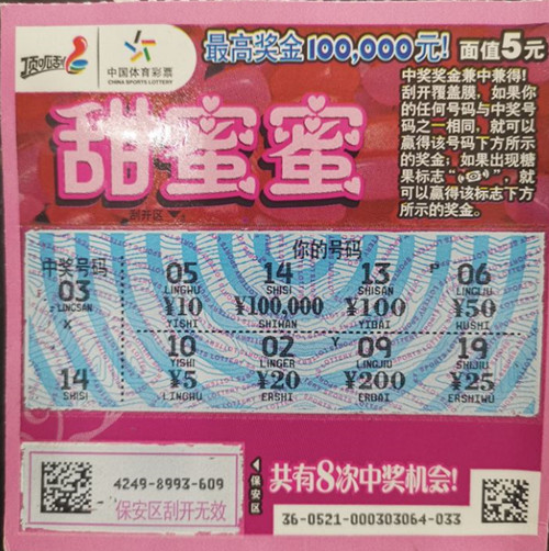 1587092951102157.jpg 喜中“甜蜜蜜”10万元 吴江购彩者喜上眉梢_副本.jpg