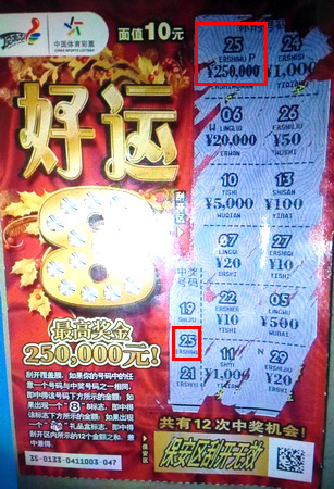 盐城建湖彩民钟爱顶呱刮 喜中”好运8“25万大奖.jpg